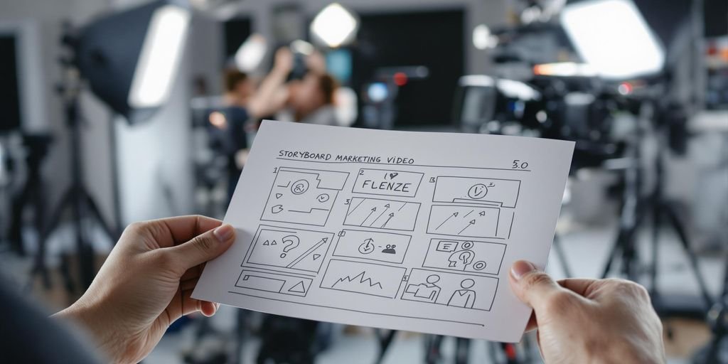 Scène de tournage avec caméra et éclairage