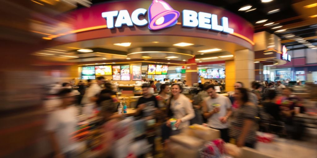 Taco Bell avec une foule de clients