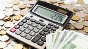 Calculateur affichant un taux de marge positif