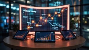 Infographie représentant une stratégie de fidélisation client avec CRM, automation et données en 2025