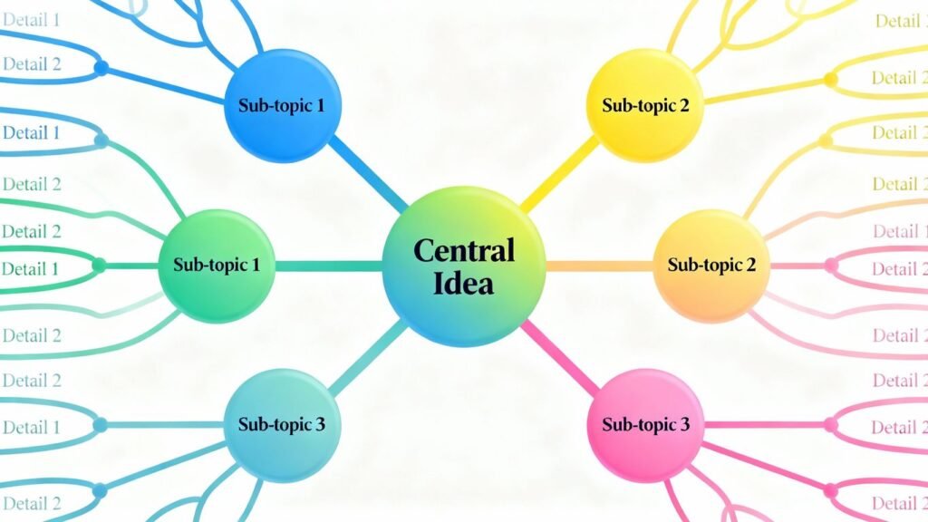 Exemple de carte mentale avec des idées structurées