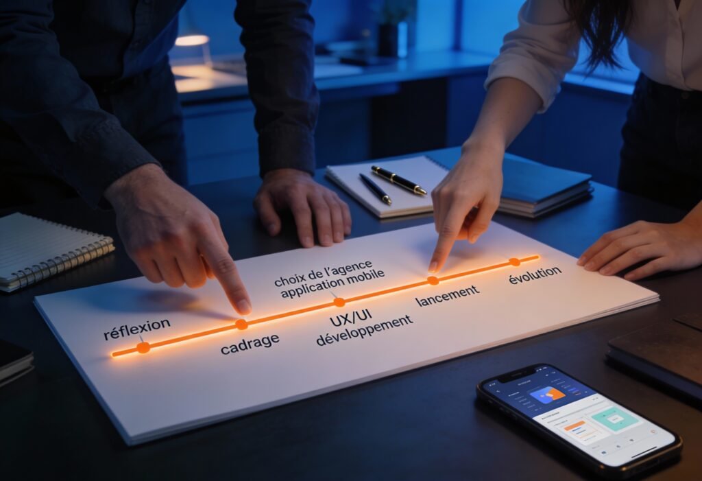 Agence application mobile structurant un projet étape par étape pour dirigeants