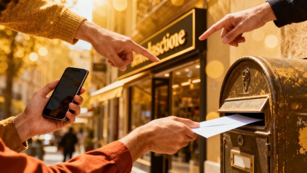 Points de contact de vente variés et connectés visuellement.