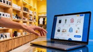 Magasin physique et boutique en ligne connectés