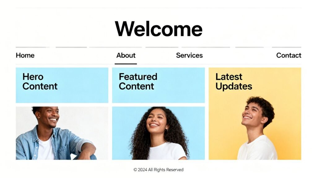 Structure de site web moderne et attrayante pour l'UX.