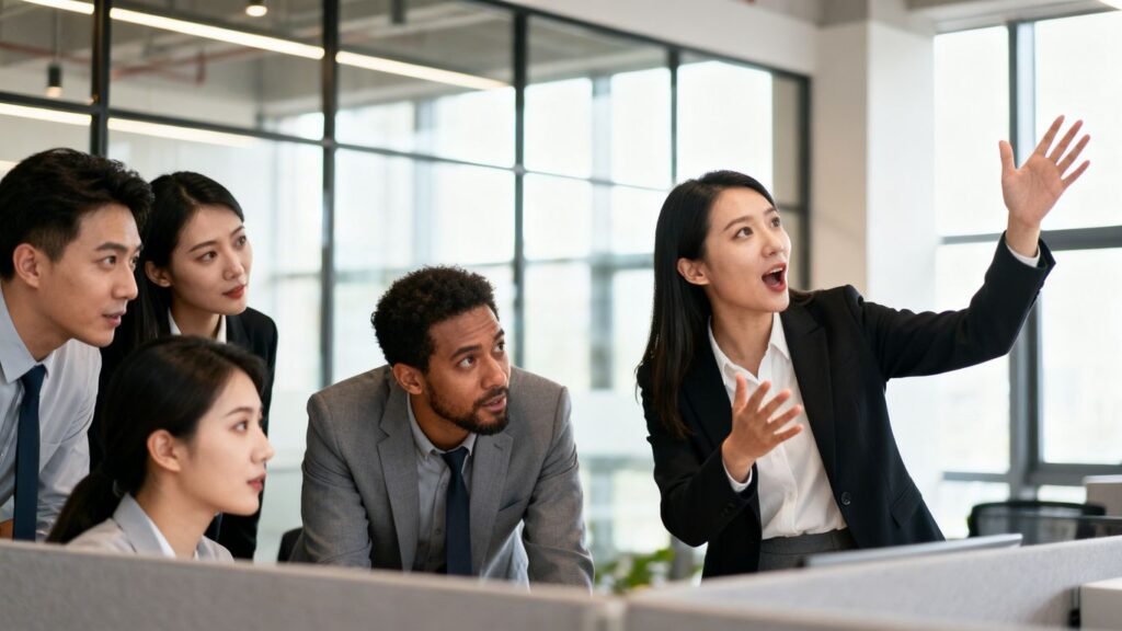 Identifier vos influenceurs stratégiques : un groupe de professionnels en discussion.