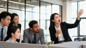 Identifier vos influenceurs stratégiques : un groupe de professionnels en discussion.